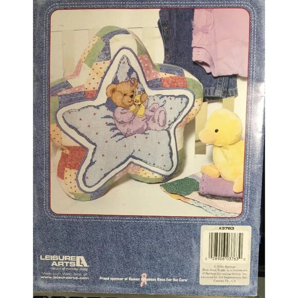 Cross Stitch Leisure Arts Blue Jean Teddy Snuggle Up 9 Patterns For Baby #3763 - Picture 2 of 4
